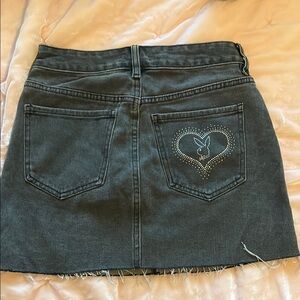 Playboy Gray Denim Skirt with Heart Detail